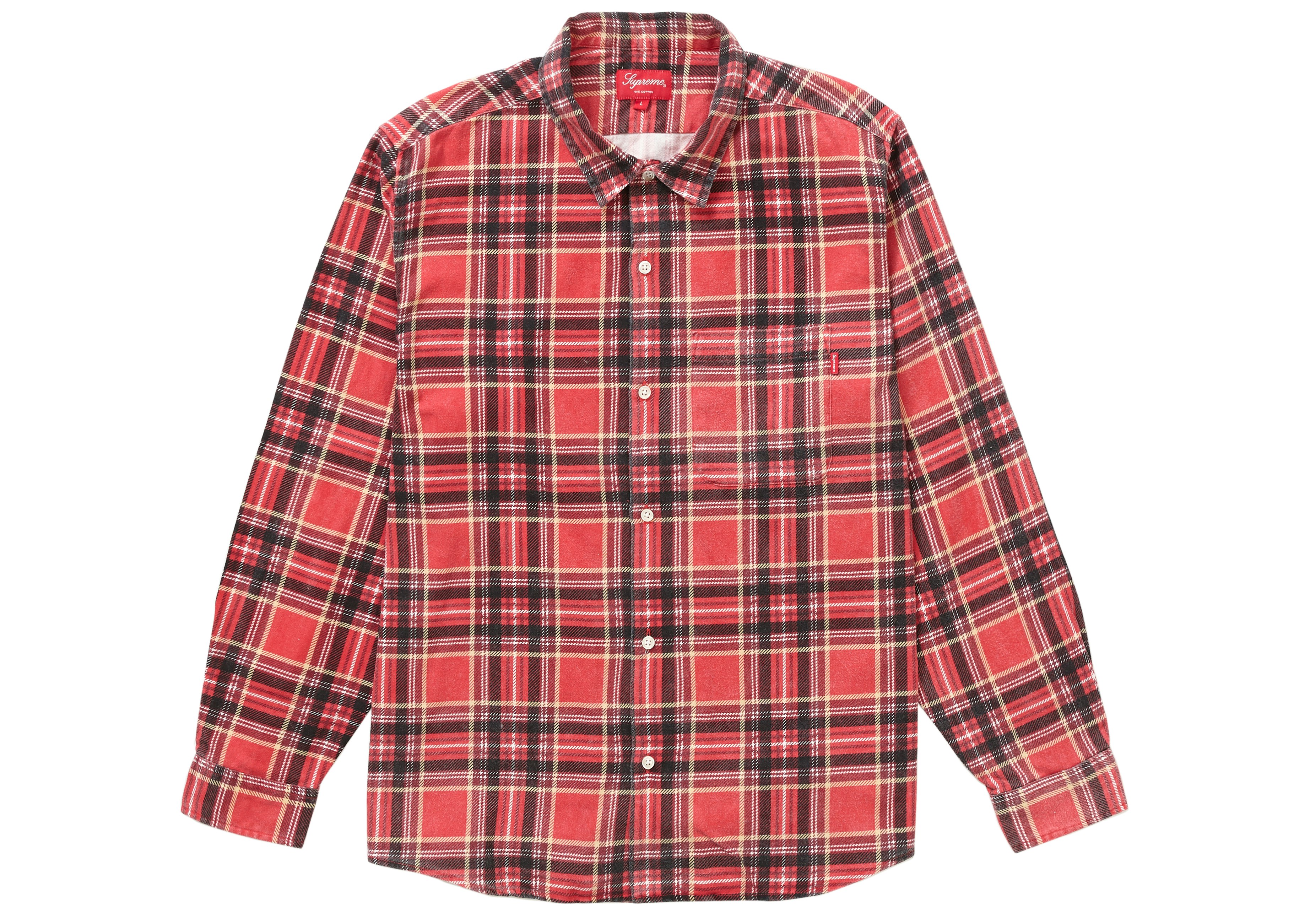 Supreme Printed Plaid Shirt Red - SS20